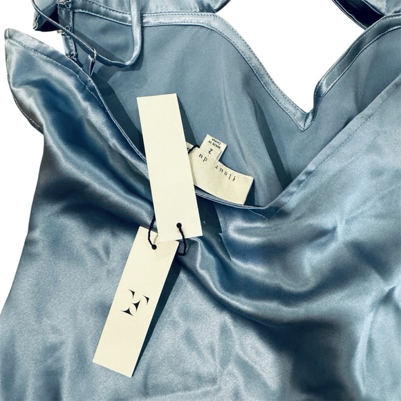 Fleur Du Mal 100% silk bow-embellished mini slip dress NEW - Picture 4 of 11